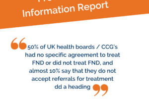 Freedom of Information project aimed to explore issues reported by NHS clinicians and the FND community regarding accesses to treatment for people with FND